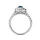 4 - Zinnia Prima Blue and White Diamond Double Halo Engagement Ring 
