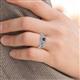 2 - Zinnia Prima Red Garnet and Diamond Double Halo Bridal Set Ring 