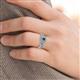 2 - Zinnia Prima Blue and White Diamond Double Halo Bridal Set Ring 