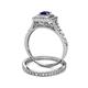 5 - Zinnia Prima Blue Sapphire and Diamond Double Halo Bridal Set Ring 
