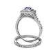 5 - Zinnia Prima Tanzanite and Diamond Double Halo Bridal Set Ring 