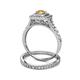 5 - Zinnia Prima Citrine and Diamond Double Halo Bridal Set Ring 