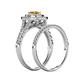 6 - Zinnia Prima Citrine and Diamond Double Halo Bridal Set Ring 