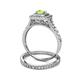 5 - Zinnia Prima Peridot and Diamond Double Halo Bridal Set Ring 