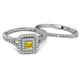 4 - Zinnia Prima Yellow Sapphire and Diamond Double Halo Bridal Set Ring 
