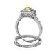 5 - Zinnia Prima Yellow Sapphire and Diamond Double Halo Bridal Set Ring 