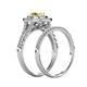 6 - Zinnia Prima Yellow Sapphire and Diamond Double Halo Bridal Set Ring 