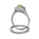 5 - Zinnia Prima Yellow and White Diamond Double Halo Bridal Set Ring 