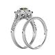 6 - Zinnia Prima Diamond and Lab Created Alexandrite Double Halo Bridal Set Ring 