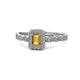 1 - Gloria Prima Emerald Cut Citrine and Diamond Halo Engagement Ring 