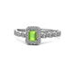 1 - Gloria Prima Emerald Cut Peridot and Diamond Halo Engagement Ring 