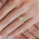 3 - Gloria Prima Emerald Cut Aquamarine and Diamond Halo Engagement Ring 