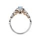 7 - Gloria Prima Emerald Cut Aquamarine and Diamond Halo Engagement Ring 