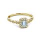 5 - Gloria Prima Emerald Cut Aquamarine and Diamond Halo Engagement Ring 