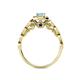 7 - Gloria Prima Emerald Cut Aquamarine and Diamond Halo Engagement Ring 