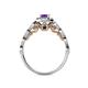 7 - Gloria Prima Emerald Cut Amethyst and Diamond Halo Engagement Ring 