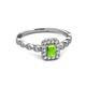 5 - Gloria Prima Emerald Cut Peridot and Diamond Halo Engagement Ring 