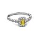 5 - Gloria Prima Emerald Cut Yellow Sapphire and Diamond Halo Engagement Ring 