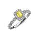 6 - Gloria Prima Emerald Cut Yellow Sapphire and Diamond Halo Engagement Ring 