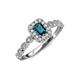 6 - Gloria Prima Emerald Cut London Blue Topaz and Diamond Halo Engagement Ring 