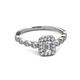 5 - Gloria Prima Emerald Cut Diamond Halo Engagement Ring 