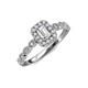 6 - Gloria Prima Emerald Cut Diamond Halo Engagement Ring 