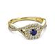 3 - Maisie Prima Blue Sapphire and Diamond Halo Engagement Ring 