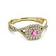 3 - Maisie Prima Pink Sapphire and Diamond Halo Engagement Ring 