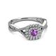 3 - Maisie Prima Amethyst and Diamond Halo Engagement Ring 