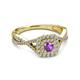 3 - Maisie Prima Amethyst and Diamond Halo Engagement Ring 