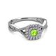 3 - Maisie Prima Peridot and Diamond Halo Engagement Ring 