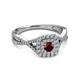 3 - Maisie Prima Red Garnet and Diamond Halo Engagement Ring 
