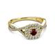3 - Maisie Prima Red Garnet and Diamond Halo Engagement Ring 