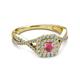 3 - Maisie Prima Rhodolite Garnet and Diamond Halo Engagement Ring 