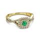 3 - Maisie Prima Emerald and Diamond Halo Engagement Ring 