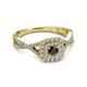 3 - Maisie Prima Black and White Diamond Halo Engagement Ring 