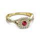 3 - Maisie Prima Ruby and Diamond Halo Engagement Ring 