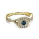 3 - Maisie Prima London Blue Topaz and Diamond Halo Engagement Ring 