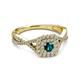 3 - Maisie Prima Blue and White Diamond Halo Engagement Ring 