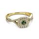 3 - Maisie Prima Diamond and Lab Created Alexandrite Halo Engagement Ring 