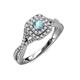 4 - Maisie Prima Aquamarine and Diamond Halo Engagement Ring 
