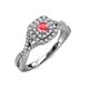 4 - Maisie Prima Pink Tourmaline and Diamond Halo Engagement Ring 