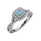 4 - Maisie Prima Blue Topaz and Diamond Halo Engagement Ring 