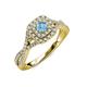 4 - Maisie Prima Blue Topaz and Diamond Halo Engagement Ring 