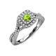 4 - Maisie Prima Peridot and Diamond Halo Engagement Ring 