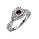 4 - Maisie Prima Red Garnet and Diamond Halo Engagement Ring 