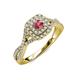4 - Maisie Prima Rhodolite Garnet and Diamond Halo Engagement Ring 