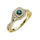 4 - Maisie Prima London Blue Topaz and Diamond Halo Engagement Ring 