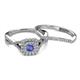 4 - Maisie Prima Tanzanite and Diamond Halo Bridal Set Ring 