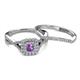 4 - Maisie Prima Amethyst and Diamond Halo Bridal Set Ring 